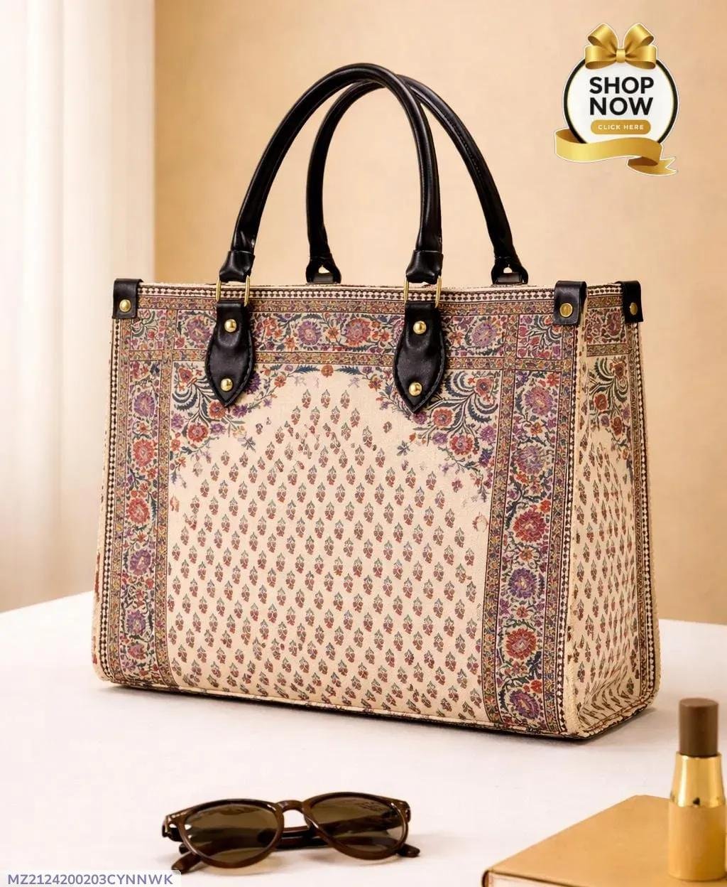 Black Mararial Embroidered Shoulder Bag 4 Color Hand Carry for women - GENZAA