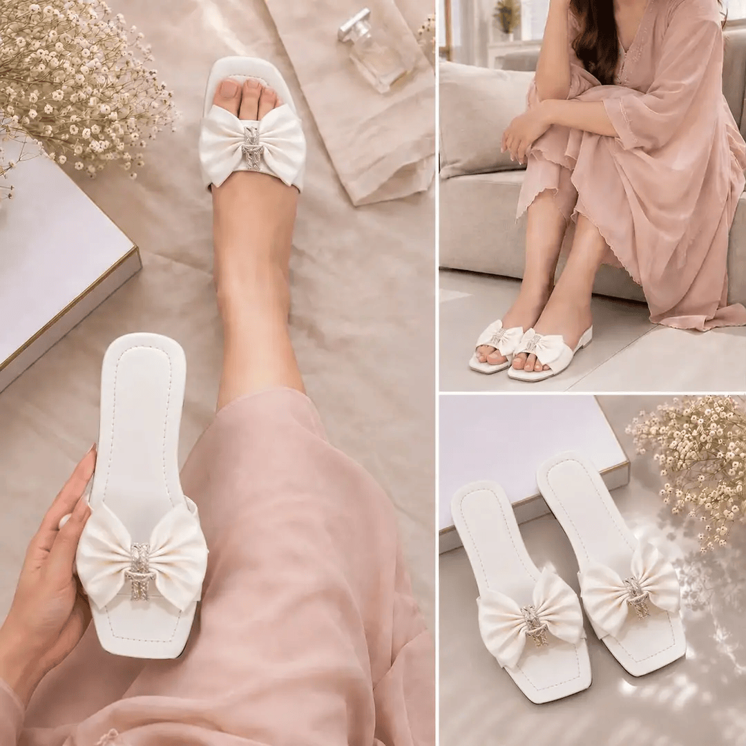 White Women's Cork Formal Flats - GENZAA
