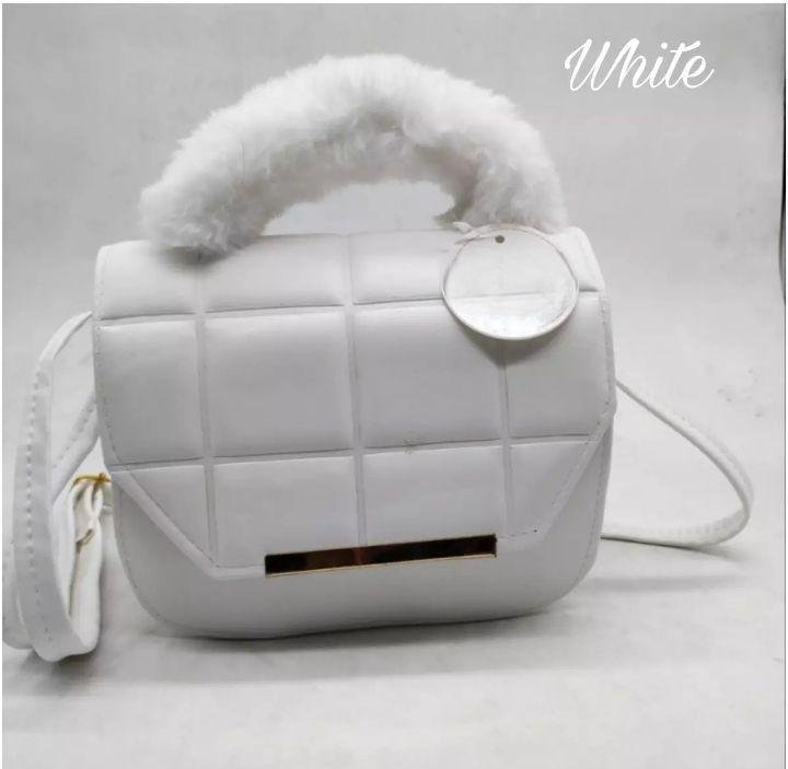 White Quilted Crossbody Bag for Kids with Gold Hardware for women - GENZAA