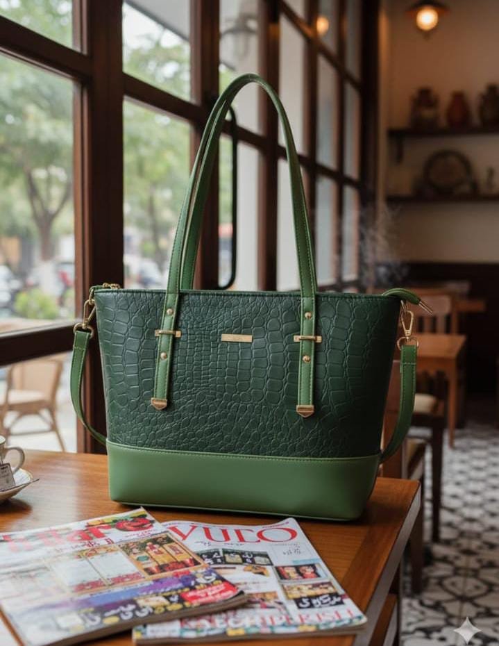 Black Grace Crocodile Tote for women - GENZAA