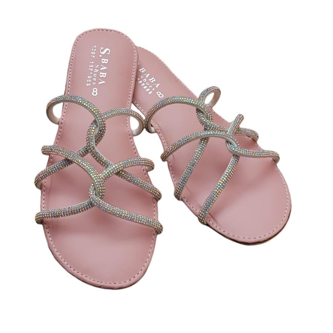 Pink PVC Glitter Sandals for Women Size 6-11 - GENZAA