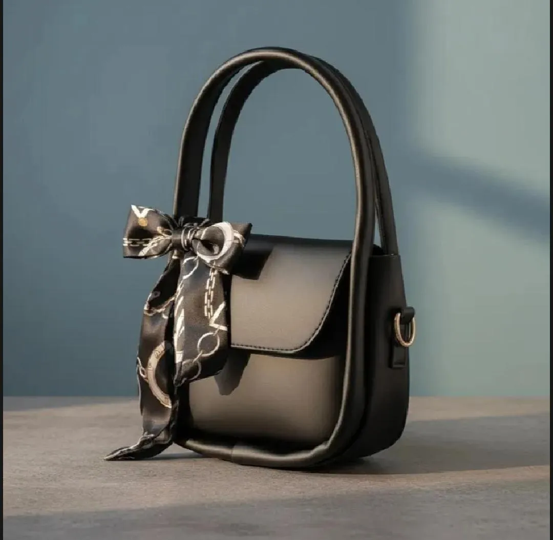 Black Girl's PU Leather Plain Hand Bag - GENZAA