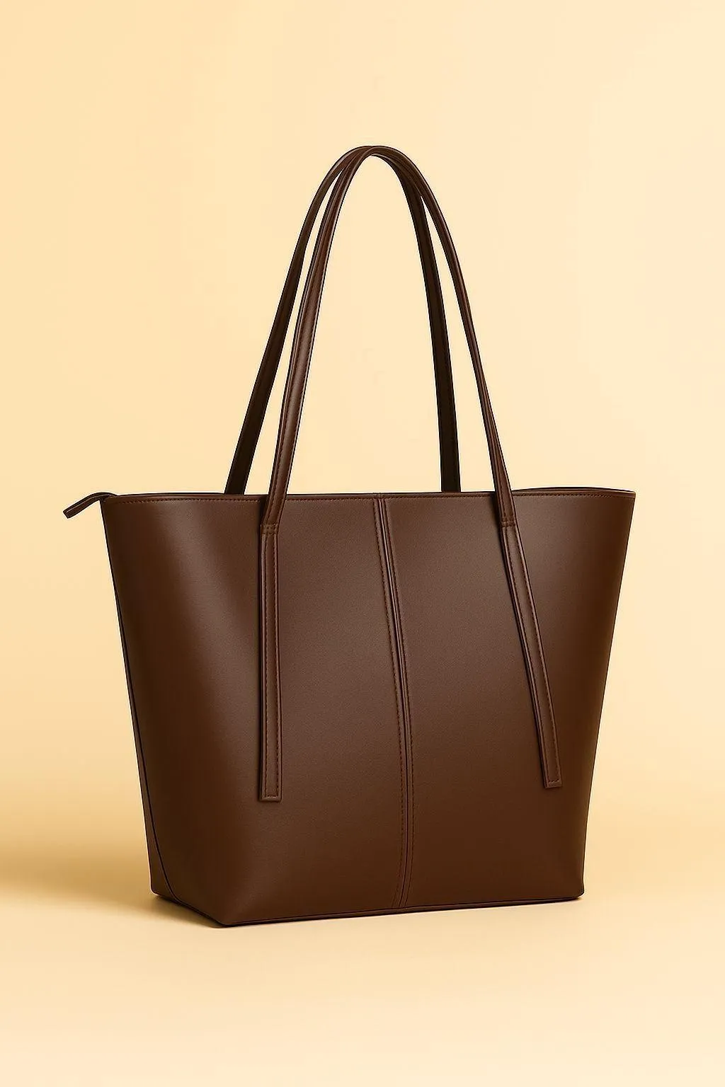 Black Brown Leather Tote Bag for Women - GENZAA